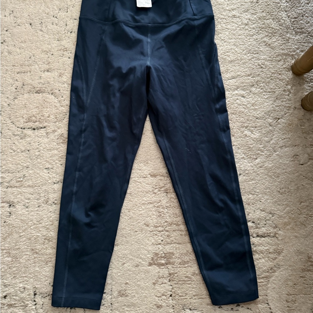 Girlfriend Collective Dark Blue High-Rise Ankle workout leggings